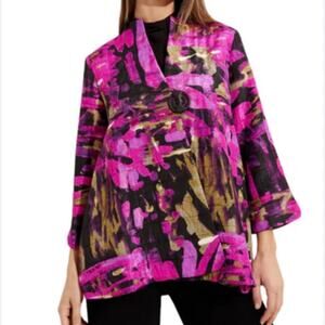 Joseph Ribkoff Jacket Abstract Print Trapeze plus size 16 NWT